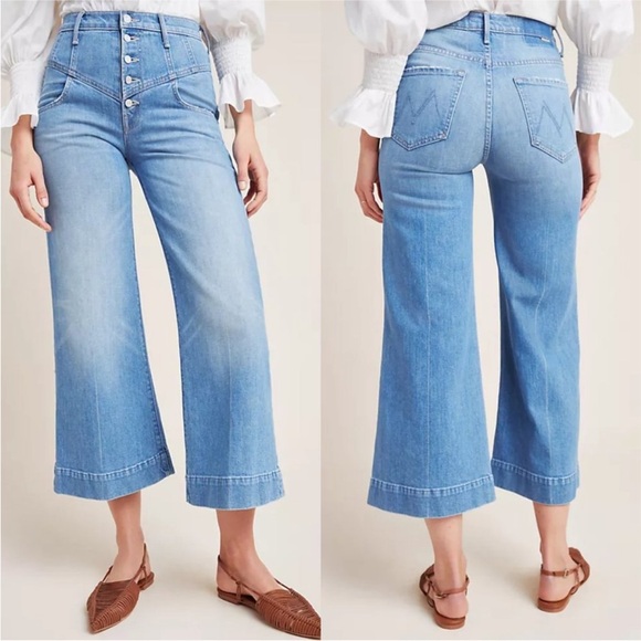 MOTHER Superior Swooner Roller Yoke Crop Flare Jean - Picture 2 of 11